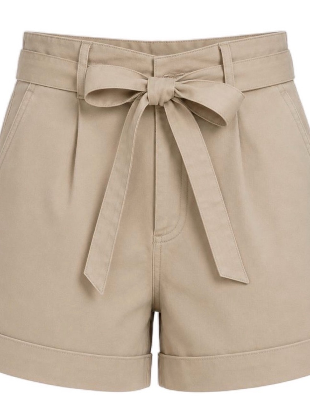 DL1961 High-Waist Paperbag Camille Shorts in Khaki